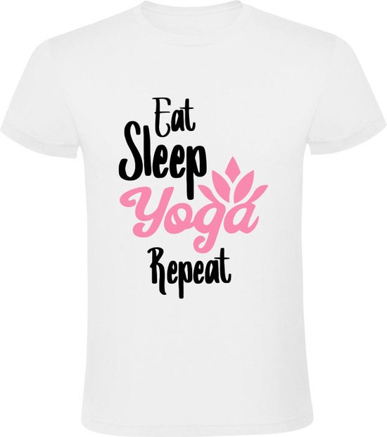 Eat Sleep Yoga Repeat Heren T-shirt - yoga - zen - humor - ontspanning - chakra's