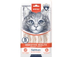 Wanpy likbare snack met een functie - Zalm & Kip - Gezonde Spijsvertering - 1 x 5 sticks van 14 gram