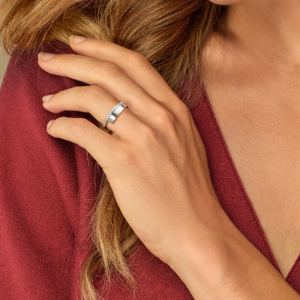 Glow 114.080152 Dames Ring - Minimalistische ring - Sieraad - Zilver - 925 Zilver - 5 mm breed