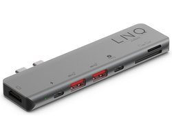 LINQ Connects 7-in-2 Pro USB-C Hub – 4K HDMI, 10Gbps & Thunderbolt Passthrough voor MacBook
