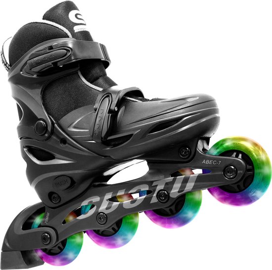 Foto: Suotu inline skates maat 34 37 lichtgevende wielen zwart