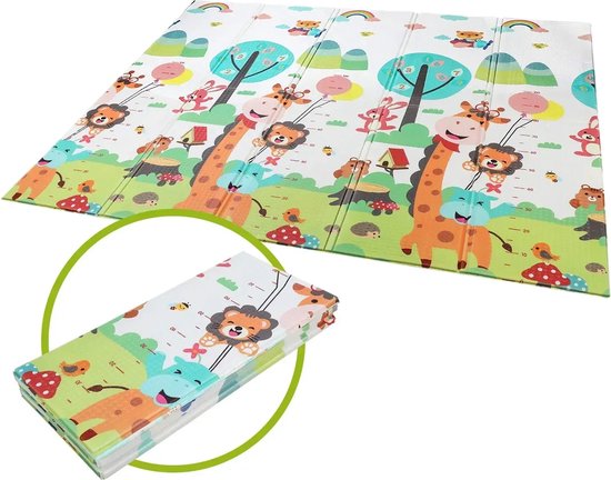 Amalee - Speelmat - Grote mat voor baby's en kinderen - Opvouwbaar - Gym mat - Anti slip - BPA vrij - 200 x 180 cm