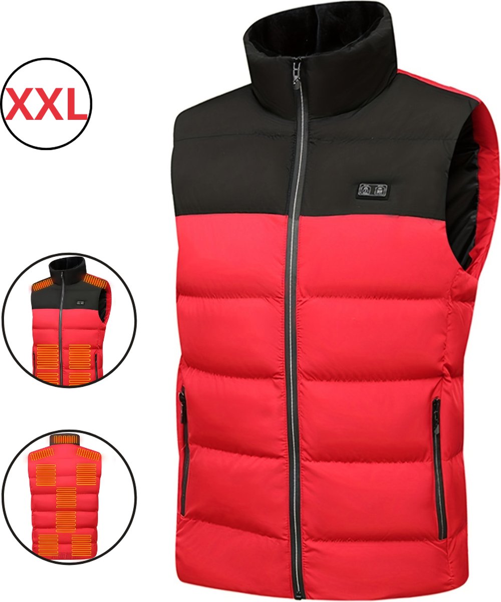 Bovista Verwarmde Bodywarmer - Heated Vest - Elektrische Bodywarmer - Jas - Oplaadbaar - Unisex - Maat XXL - Rood