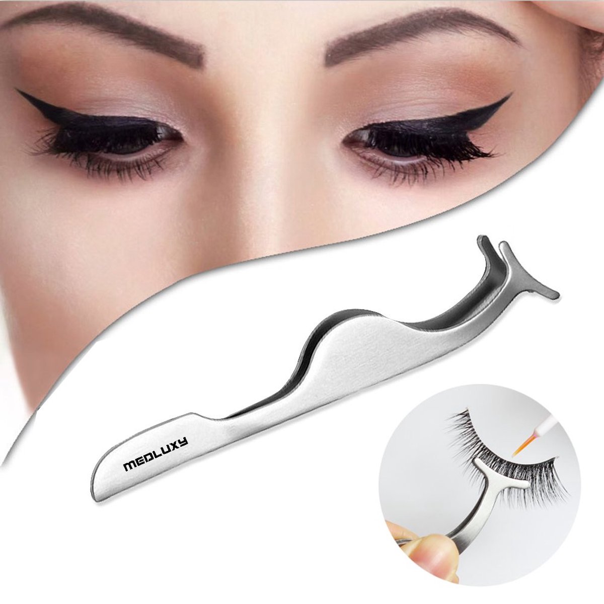 Goedkoopste MEDLUXY® Pro - Wimperextensions Pincet - RVS - [WP0543] - pincet voor verwijderen en aanbrengen valse wimpers (false wimperpincet, professioneel, nep wimper