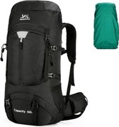 Bol.com WoYoW®-Backpack - Hiking- rugzak 60L- Zwart-Klimmen - Grote Capaciteit - Reizen- Wandelen-Kamperen- Rugzak met Regenhoes... aanbieding