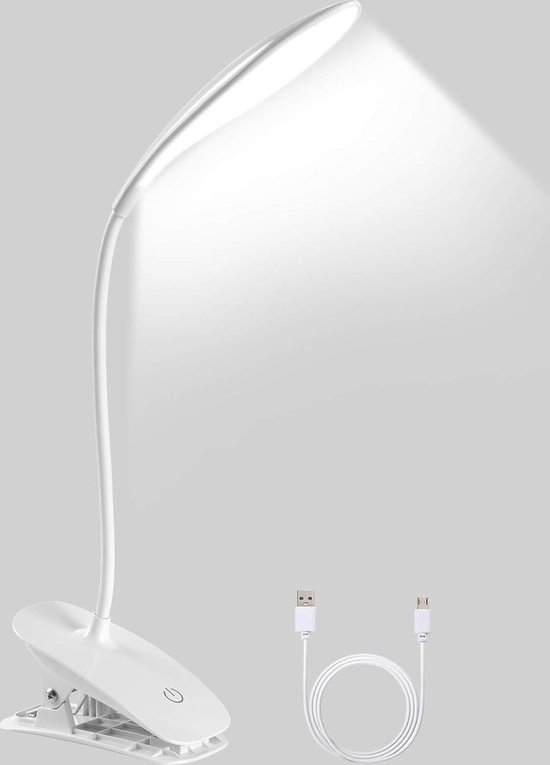 Led Bureaulamp Klem Leeslamp Usb Oplaadbare Touch Control Boek Licht Clip Op Lamp 3 Kleurtemperatuur Studie Lichten Tafellamp voor Kinderen