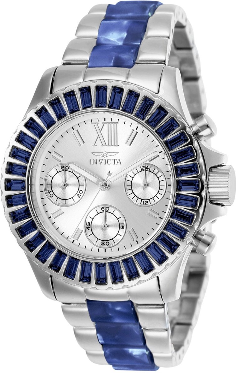 Invicta Angel 18869 Dames Horloge - Waterdicht - Analoog - Quartz Uurwerk - Roestvrij Staal met zilveren Wijzerplaat - 38mm