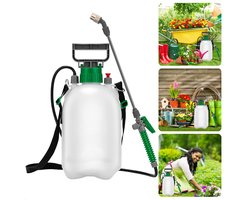 Plantensproeier - Drukspuit - Verstuiver - Druksproeier - Plantenspuit - 5 Liter - Met Handvat - Sproeilans - Verstelbaar Mondstuk - Vergrendelbare Trekker - Veiligheidsventiel - Draagriem - Tuin Besproeien - Onkruid Verdelgen