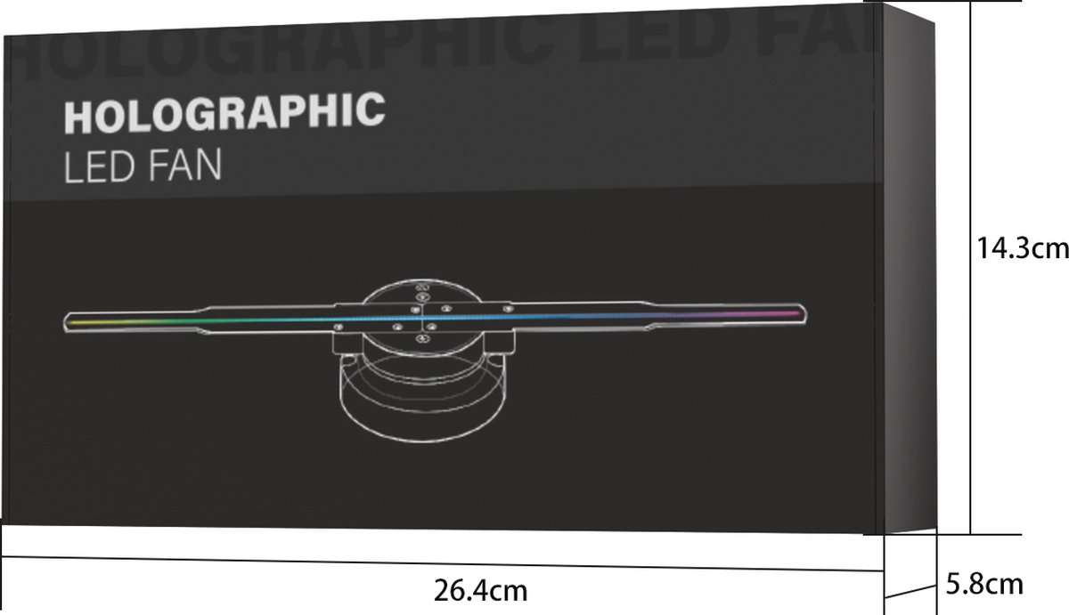 LED Verlichting Smart 3D Hologram Fan - Projector - App Bestuurbaar -PC- Wifi - Bluetooth -SD-kaart- 45cm- 2000*704 – foto 4