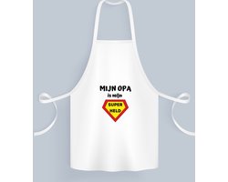 Akyol - mijn opa is mijn superheld Keukenschort - Opa - super opa - verjaardag - cadeautje voor opa - opa artikelen - kado - geschenk - 82 bij 71 cm