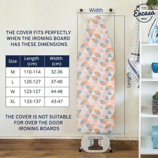 QSPNVFB Strijkplank Pad 110x34 120x40 90x30 Cm, Dikke Strijkplank Cover Met 2 Lagen Vulling, Hittebestendige Strijkplank Cover Katoen, Verstelbaar(B,15 X 48 Inch (40 X 120 Cm