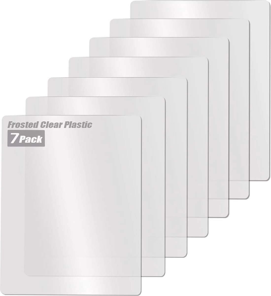 Plastic snijplanken voor de keuken set van 7, Fotouzy Frosted Clear flexibele snijmatten, BPA-vrij, niet-poreus, vaatwasmachinebestendig, transparant, 30x38cm