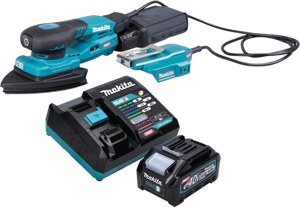 Makita BO 006 CGM101 Accuschuurmachine delta 40 V max. 100 x 150 mm 3,0 mm slag Borstelloos + 1x oplaadbare accu 4.0 Ah + lader