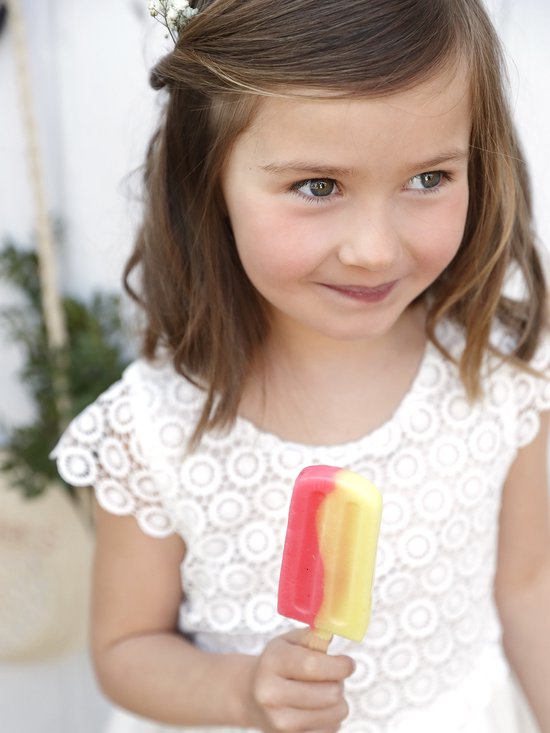 Vertbaudet Robe de cérémonie effet 2 en 1 superposition en macramé fille