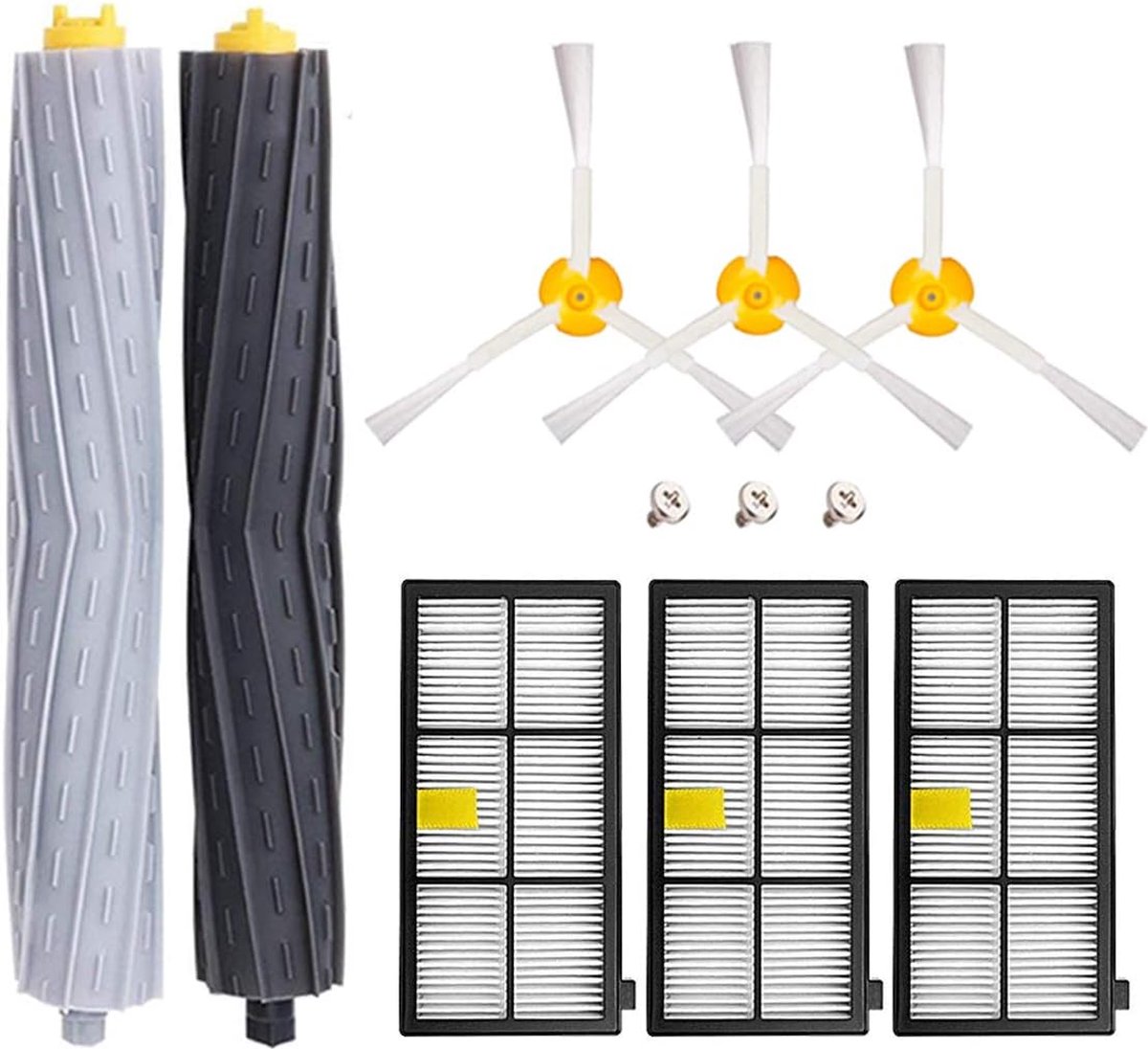 Reserveonderdelen geschikt voor iRobot Roomba 800 900 Serie 11 Kits, Onderhoudskit Reinigingskit geschikt voor 800 850 851 860 865 866 870 871 876 880 885 886 890 891 896 900 960 966 kg. 980 tot 990 kg
