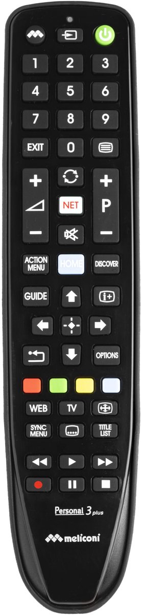 Meliconi Gumbody Personal 3 plus afstandsbediening IR Draadloos TV Drukknopen