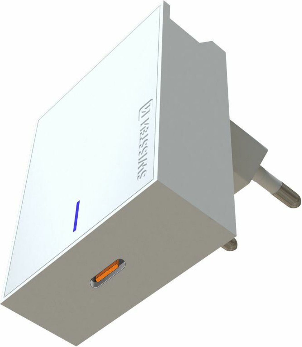 Swissten USB-C Snellader - Geschikt voor iPhone & Samsung - - Wit