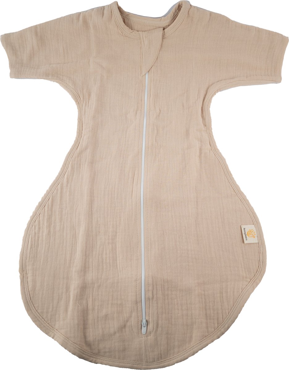 Honeybears baby slaapzak met mouwen – Hydrofiele winter slaapzak - Beige – 0-6 maanden – 70 CM