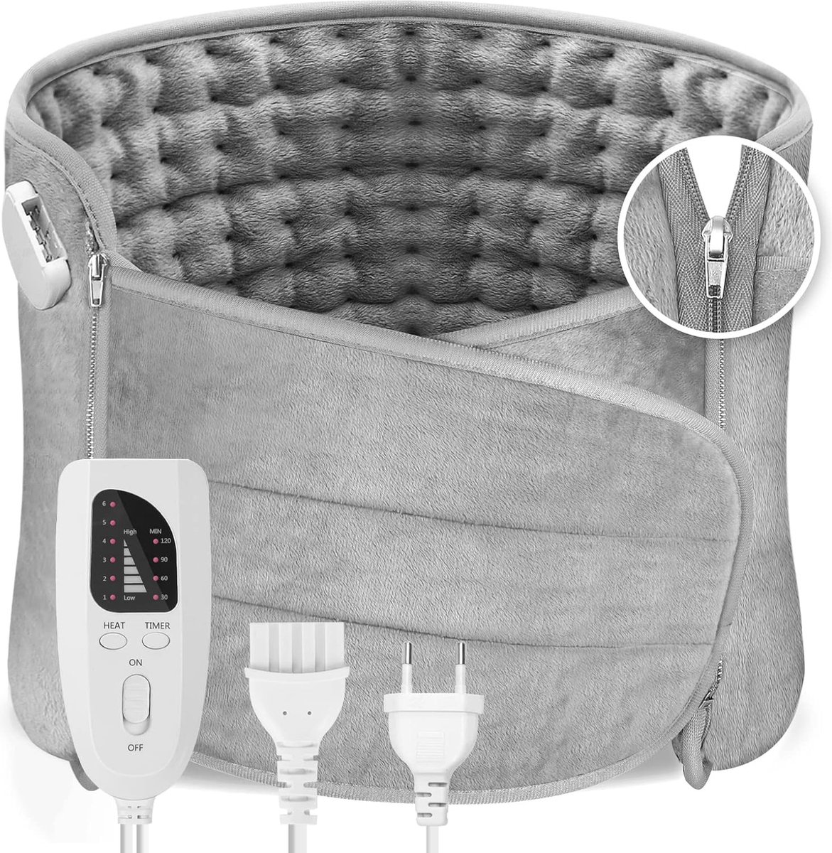 Goedkoopste Elektrisch verwarmingskussen 126 x 31 cm met automatische uitschakeling - 6 temperatuurniveaus voor rug en nek