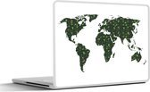 Laptop sticker - 11.6 inch - Wereldkaart - Tropische Planten - Wit - 30x21cm - Laptopstickers - Laptop skin - Cover