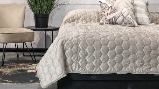 Unique Living - Couvre-lit Peggy Dove White - 170x220cm