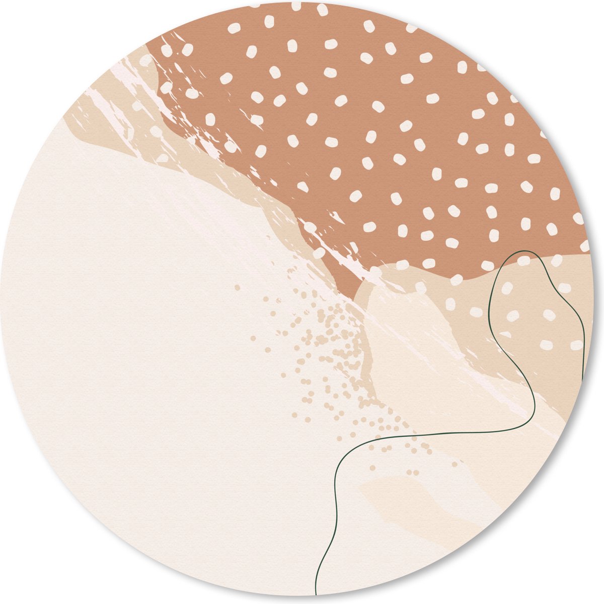Muismat rond 40x40 cm - Mousepad Stippen - Zand - Duin - Abstract - Ronde muismatten