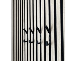 Vleugel® Dubbele kapstokhaak voor akoestisch wandpaneel - 10 mm -Akupanel - akoestische panelen - Akoestisch paneel - Lattenwand - Akoestische wand - kapstok - Schroefmontage - 1 stuk - Kunststof-Carbon