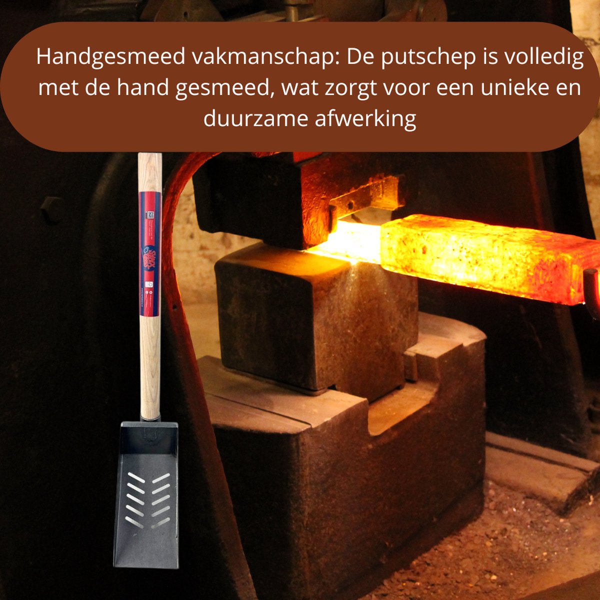 Pelle De Puits Forgée à La Main Synx Tools - Pelle à Égout Avec Manche Incurvé 130cm - Outil Robuste Pour Nettoyage Canalisations