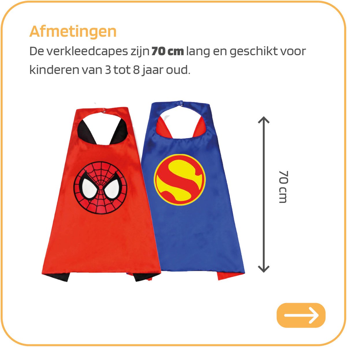 Jobber Toys - Spiderman & Superman Cape - Superhelden Verkleedkleding — afbeelding 6
