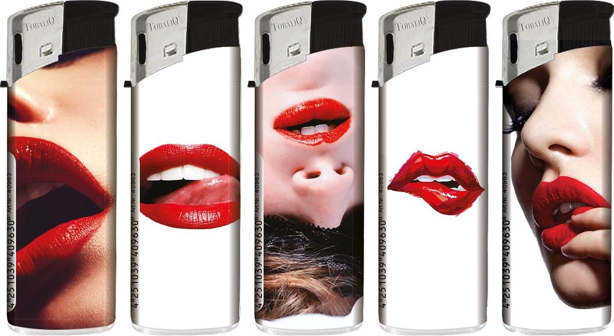 Goedkoopste Elektronische aansteker hervulbaar - Design Hot Lips - Display 50 stuks - wegwerpaansteker - electronic lighter - klik aanstekers