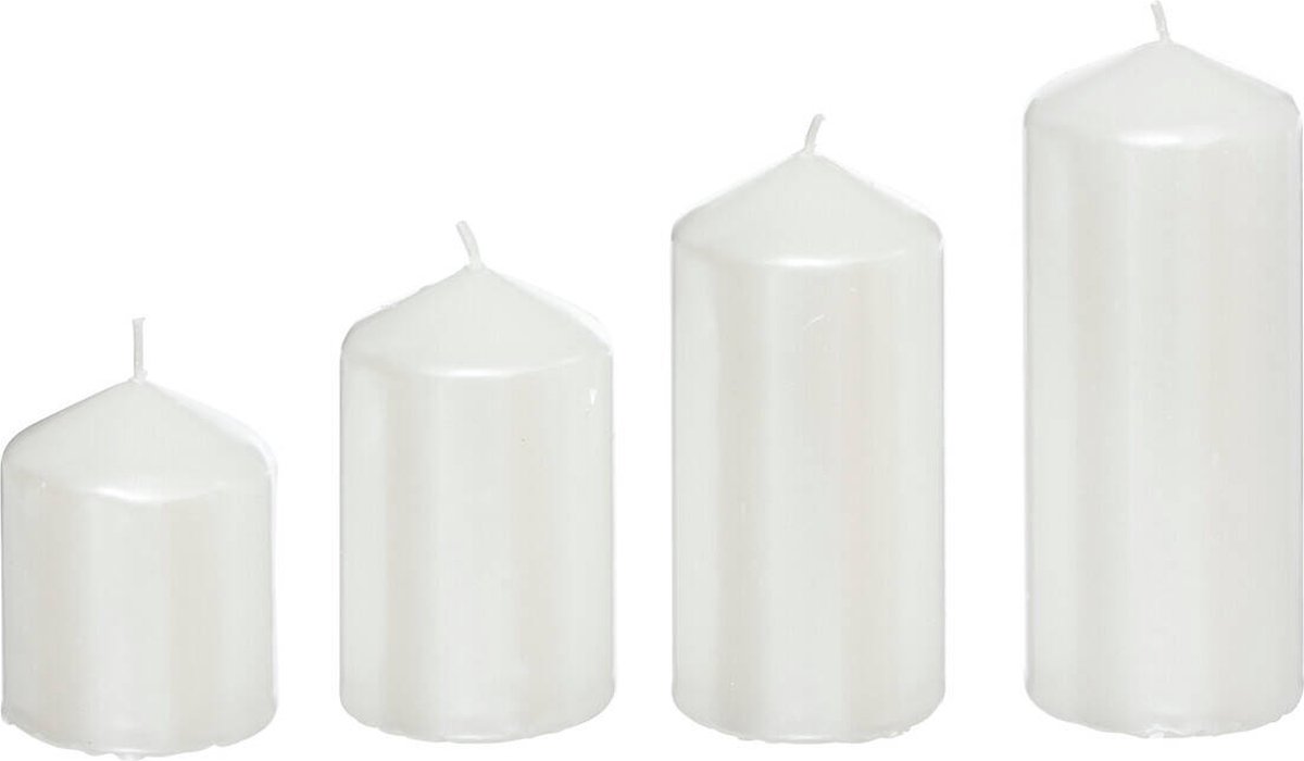 Set van 4 kaarsen in verschillende maten, Ø 5 cm