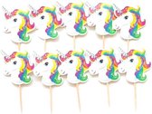 Unicorn eenhoorn cocktailprikkers - cupcake toppers - unicorn kinderfeestje - traktatie - cocktail prikkertj