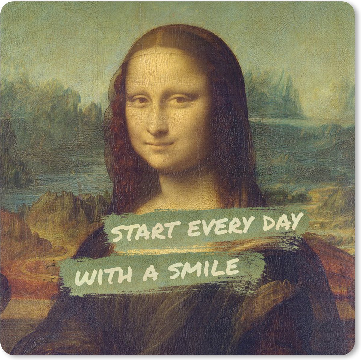 Muismat 30x30 cm - Mousepad Mona Lisa - Quote - Da Vinci - Muismatten
