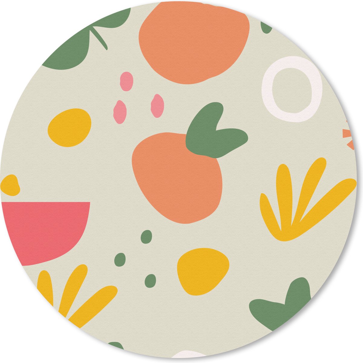 Muismat rond 50x50 cm - Mousepad Fruit - Zomer - Design - Ronde muismatten