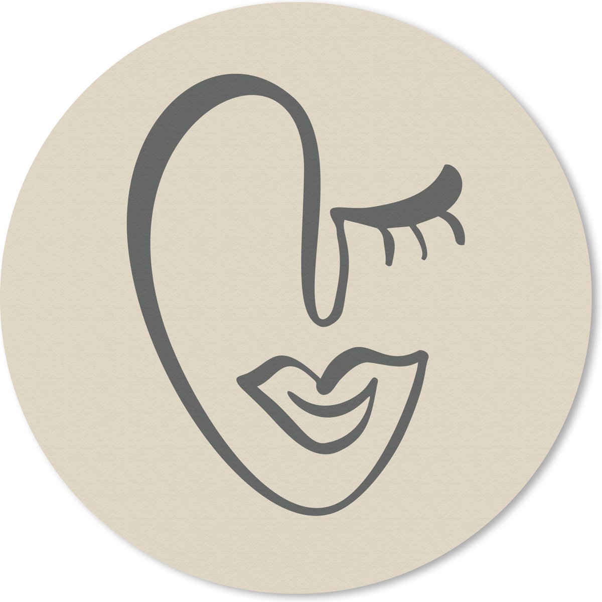 Muismat rond 30x30 cm - Mousepad Vrouw - Gezicht - Portret - Ronde muismatten
