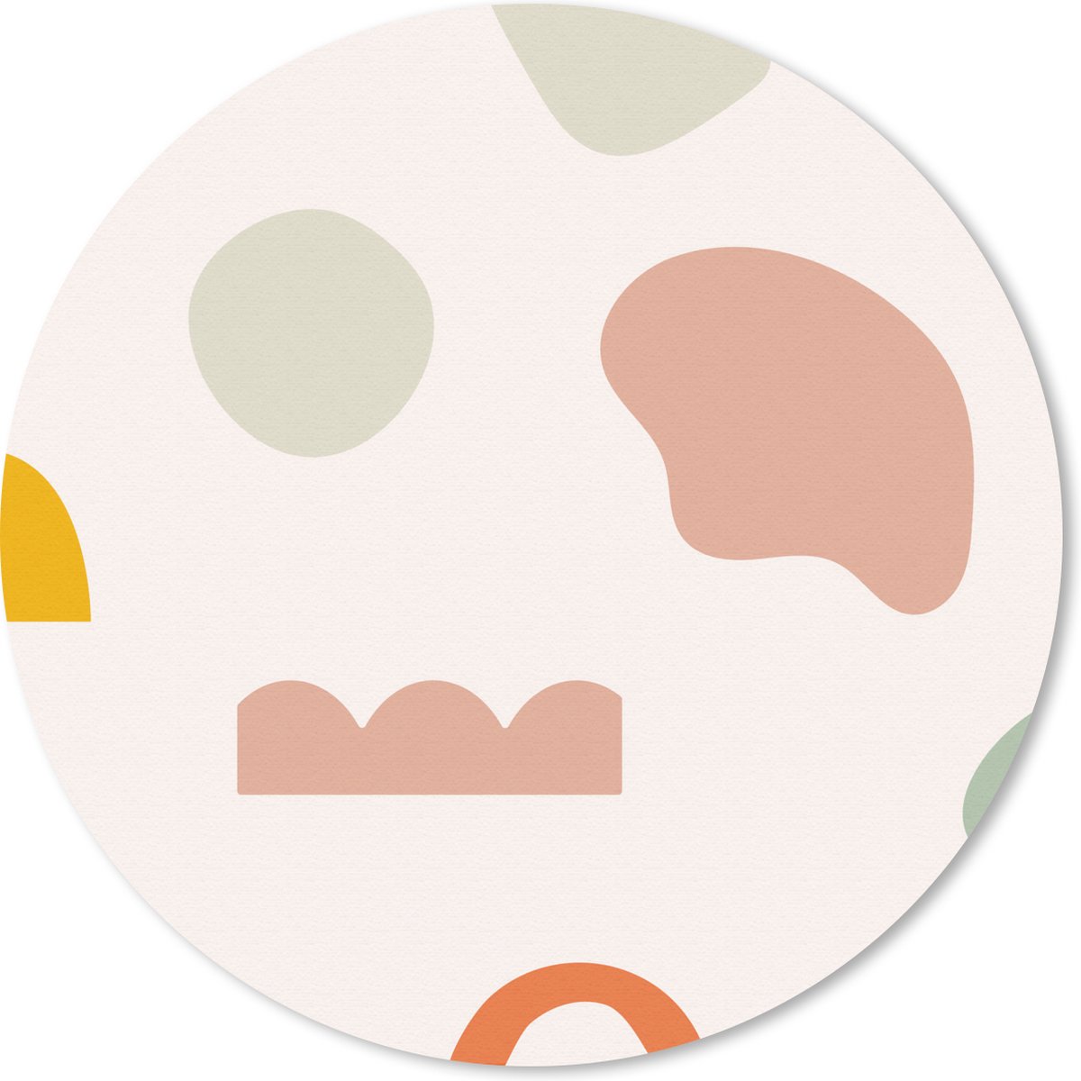 Muismat rond 50x50 cm - Mousepad Vormen - Pastel - Design - Ronde muismatten