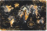 Bureau onderlegger - Muismat - Bureau mat - Wereldkaart - Marmer print - Goud - 60x40 cm
