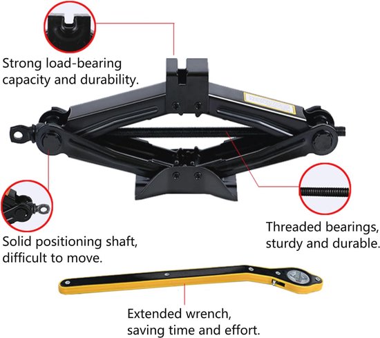 Auto Jack Kit voor Tesla Model Y Model 3, Schaarkrik voor Auto Tesla Model Y/3/S/X, Bandenwissel Kit met Lug Wrench, Bandreparatie Tools Accessoires, Bandenkrik voor Tesla Voertuigen