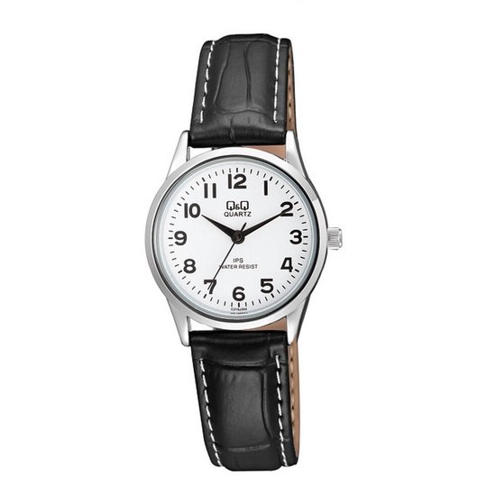 Belle montre femme Q&Q avec bracelet en cuir noir C215J30Y