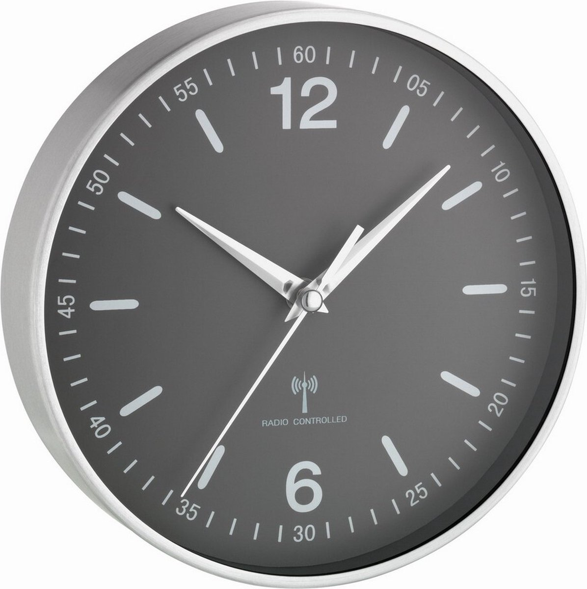 TFA Dostmann 60.3503 Wandklok Zendergestuurd 19.5 cm x 5 cm Aluminium