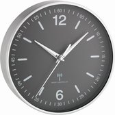 Infinity Instruments Retro Vierkante wandklok, 23,5 cm, stille niet-tikkende moderne keukenklok uit het midden van de vorige eeuw, kantoorklok, diner wandklok, vintage decoratieve wandklok, lila
