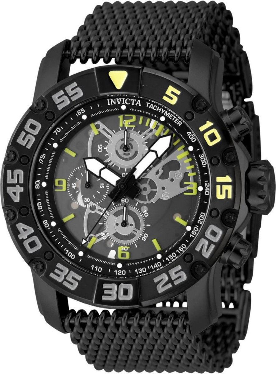 Invicta Racing - JM Limited Edition 48055 Heren Horloge - Waterdicht - Analoog - Quartz Uurwerk - Roestvrij Staal met zwarte Wijzerplaat - 48mm