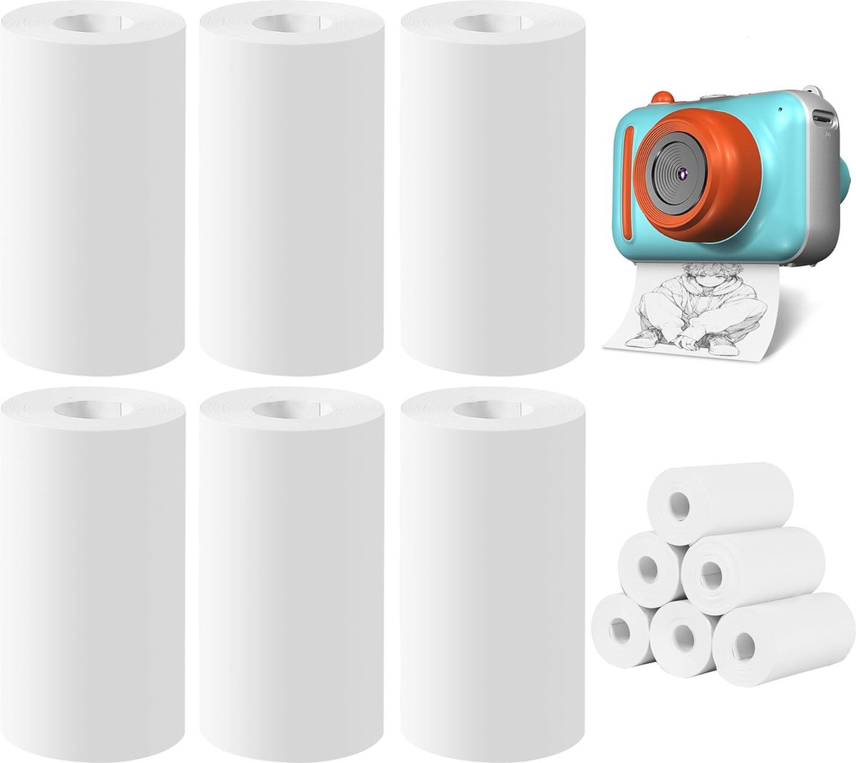 Thermisch printerpapier - 6 rollen 57 x 30 mm voor mini-printers en instant camera's