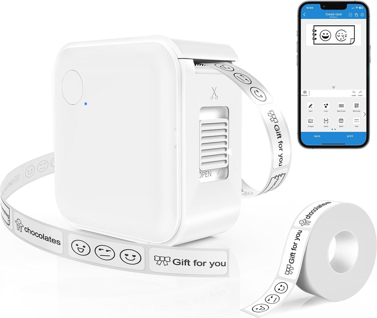 Draagbare Bluetooth-labelprinter voor thuis en op kantoor