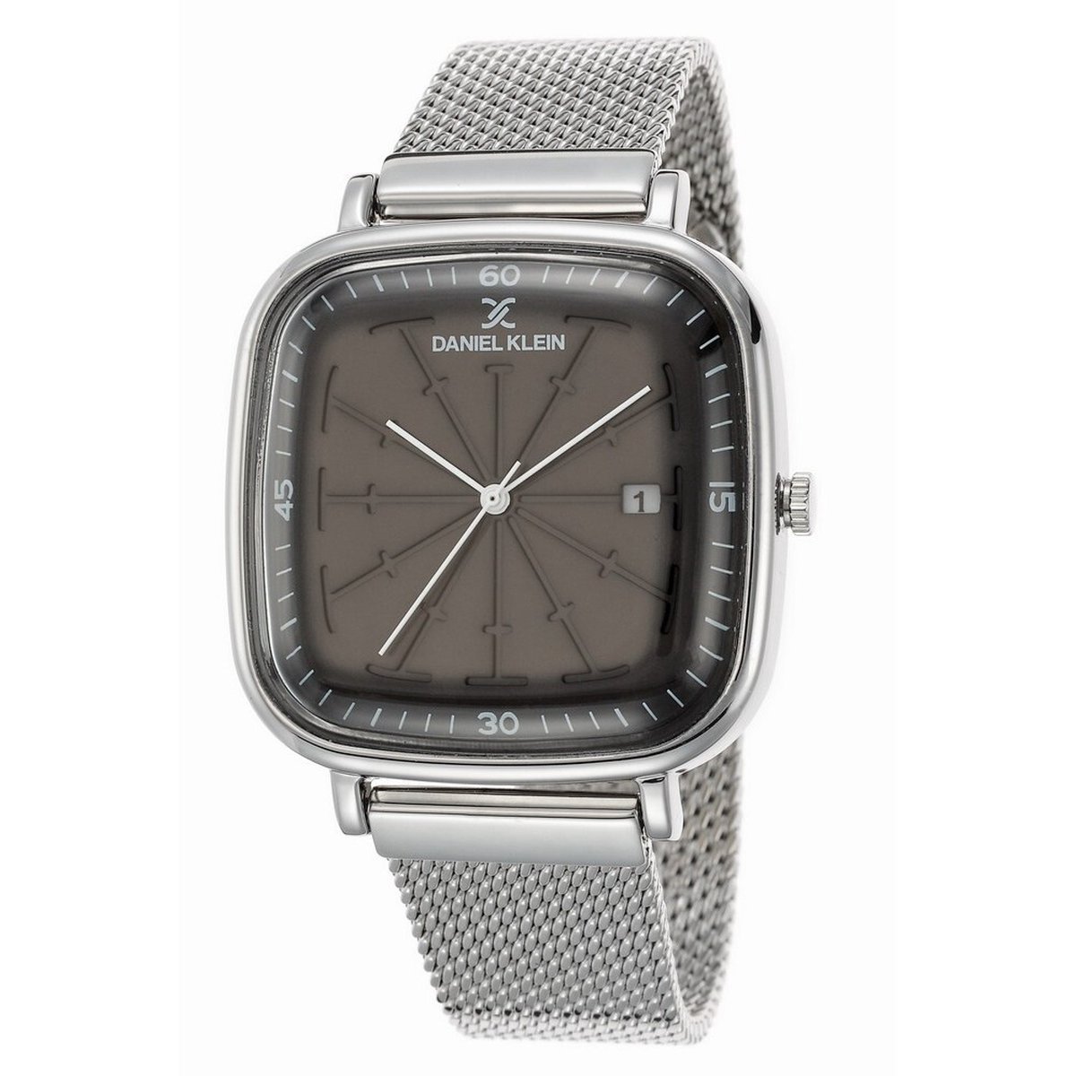Daniel Klein DK.1.12426-1 - Horloge - Analoog - Mannen - Heren - Milanese band - Vierkant - Zilverkleurig - Zwart