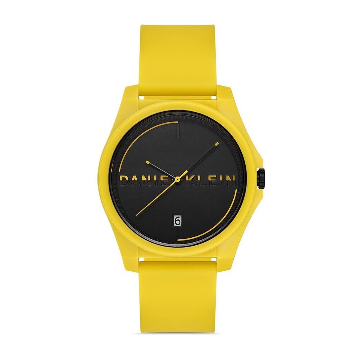 Daniel Klein DK.1.13193-5 - Horloge - Analoog - Mannen - Heren - siliconen band - Datumaanduiding - Geel - Zwart