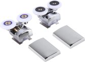 Set met Douchedeurwielen voor 6 mm Glas - 2 Dubbele Wielen voor Badkamer