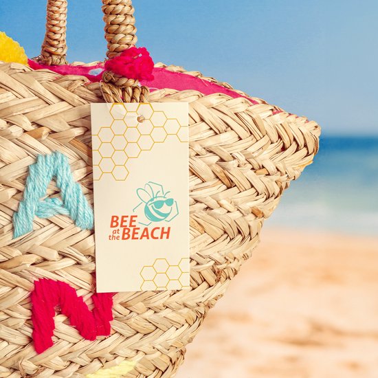 Joyeux acheteur/sac de plage fait à la main en roseau tressé avec fermeture éclair - jonc de mer naturel - sac à provisions d’été