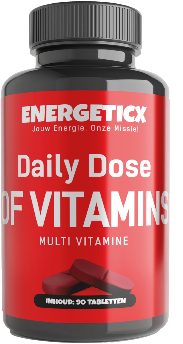 Goedkoopste Energeticx MultiVitamine – Complete multivitaminen – Met Vitamine D, C, E & B12 - Biotin voor Haar & Huid – 90 Tabletten (3 Maanden