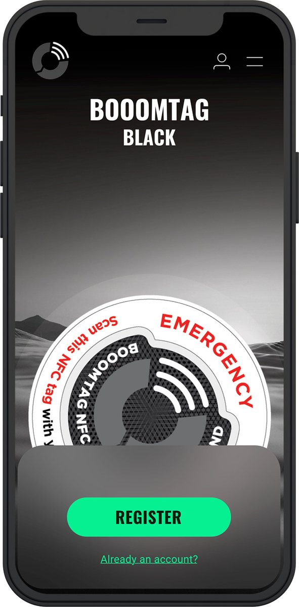 Booomtag® NFC Wit Dome Sticker - 50mm - Lost and Found - Kofferlabel, Bagagelabel, Reislabel, Adreslabel, Reisaccessoires, Passieve Tracker, SOS, ICE, Reiskoffer, Etiquette Bagage, #boomtag #booomtag